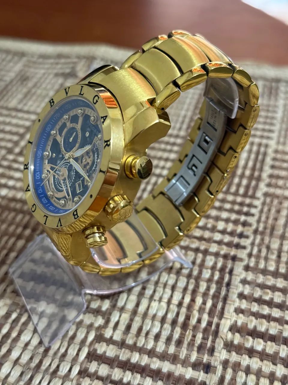 Relógio Bulgari Dourado/azul - Foto 4