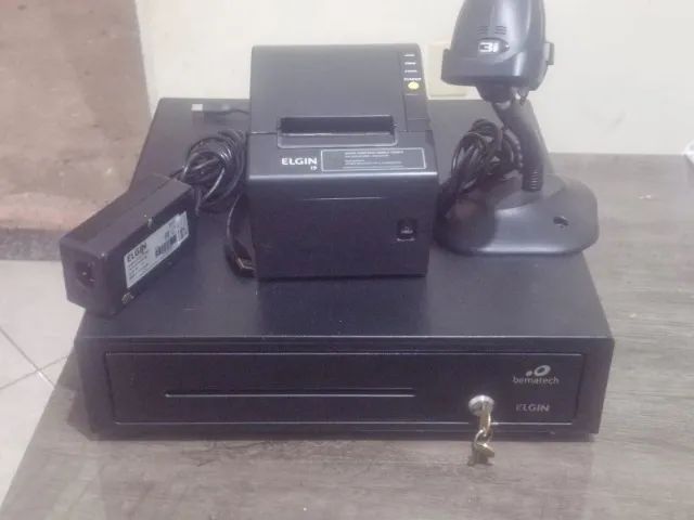 Kit PDV - Caixa Registradora + Impressora Elgin + Leitor de Cod. Barras