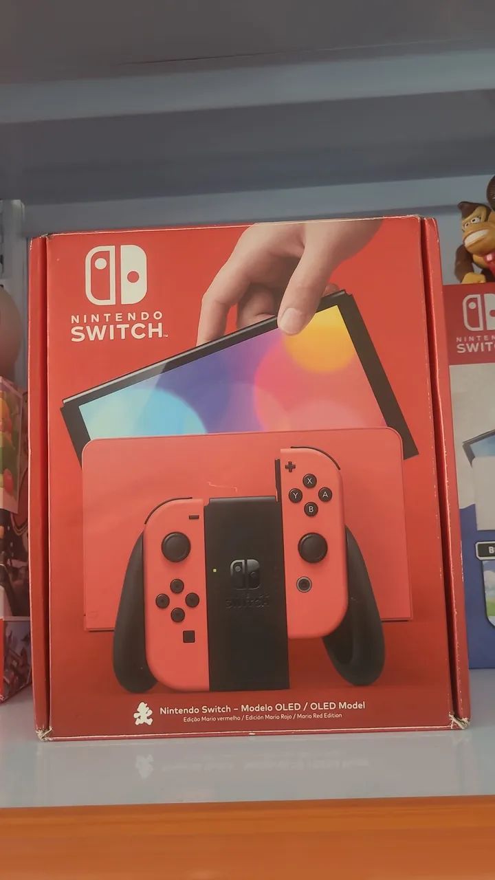 nintendo switch oled destravado sd 128gb red edition - Foto 4