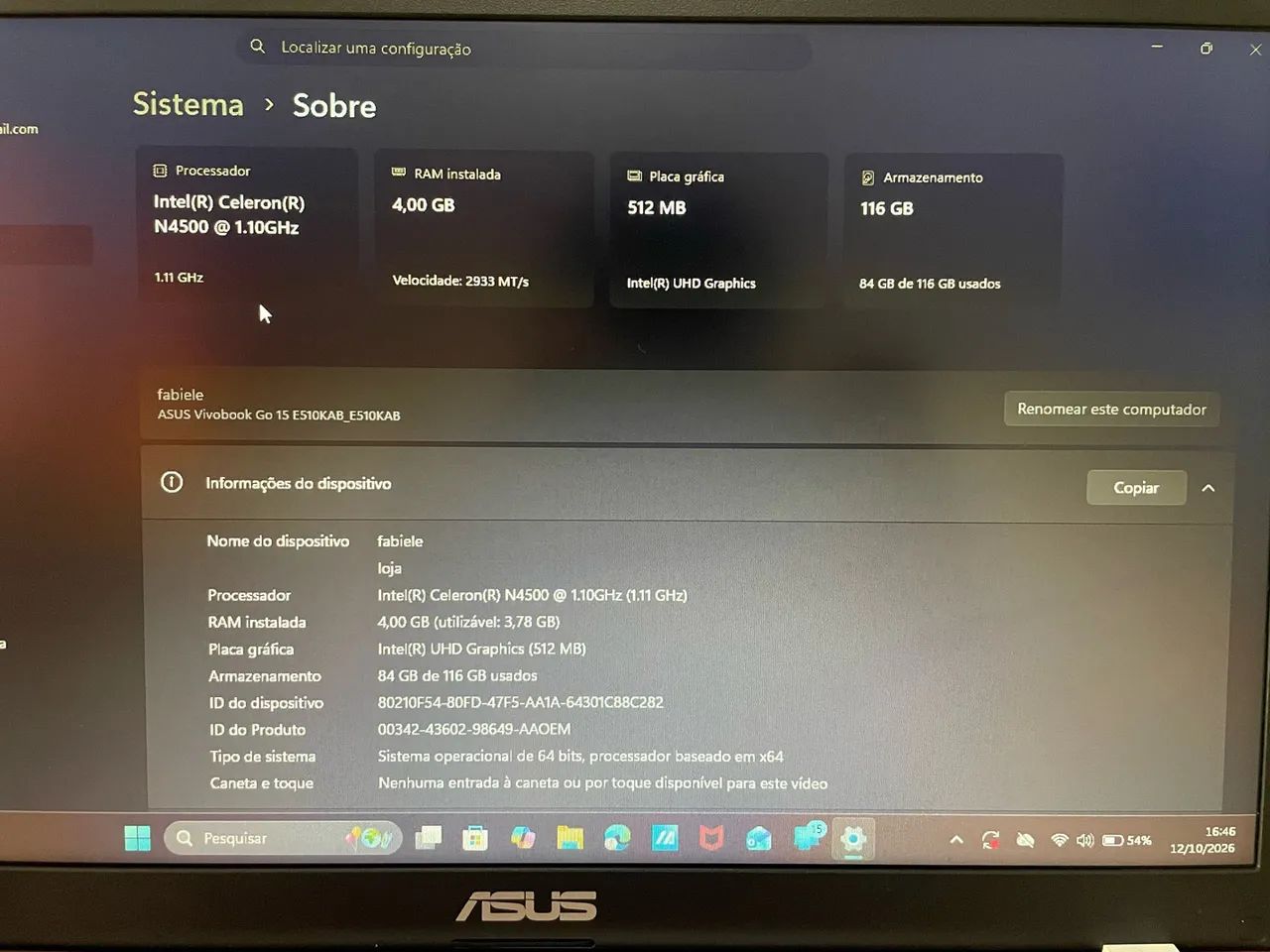 Notebook asus vivobook go 15 - Foto 5
