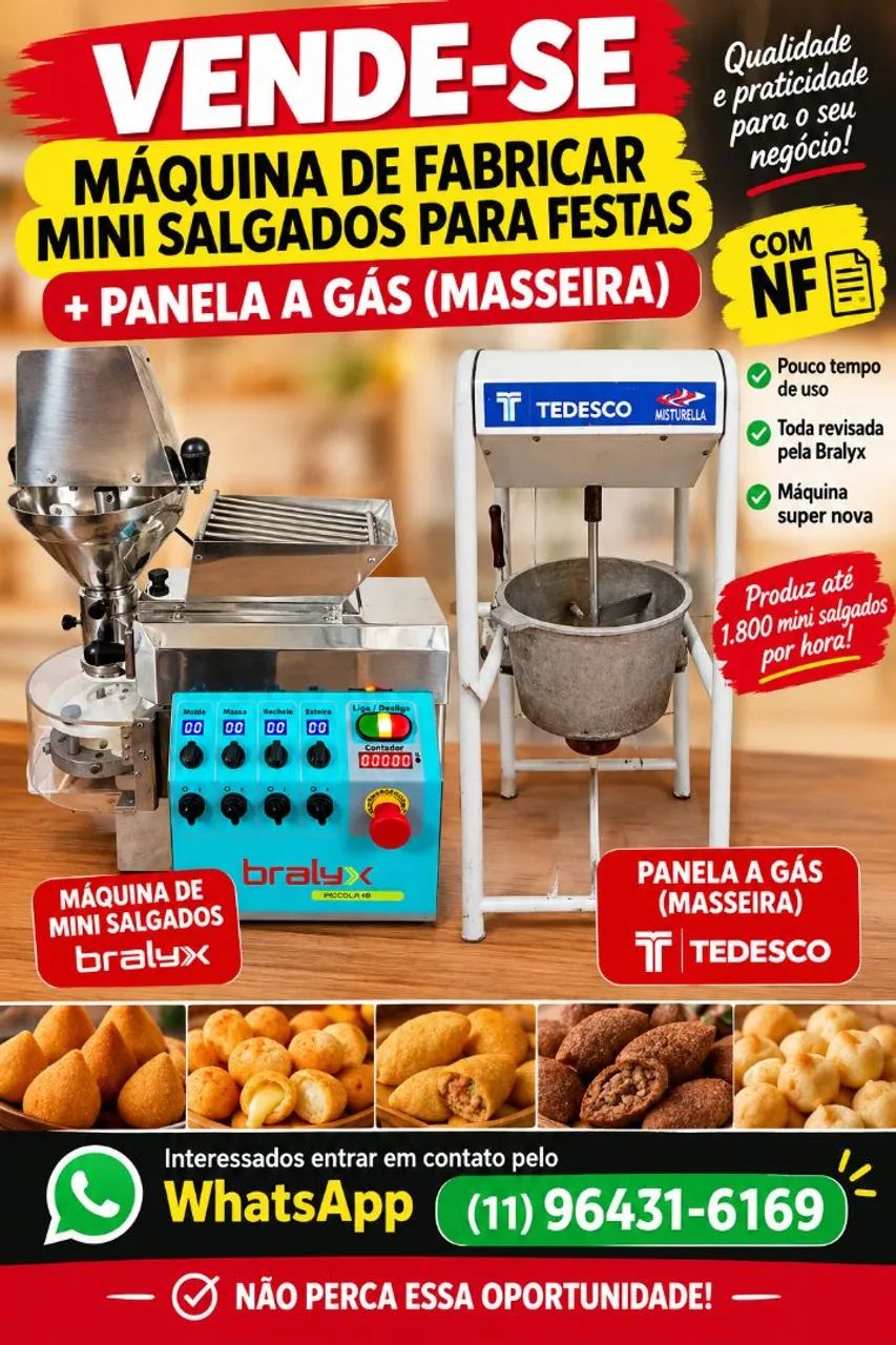 Máquina de fabricar mini salgados
