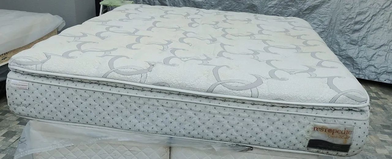 Cama Box king Size completa 193x203base de Suede 