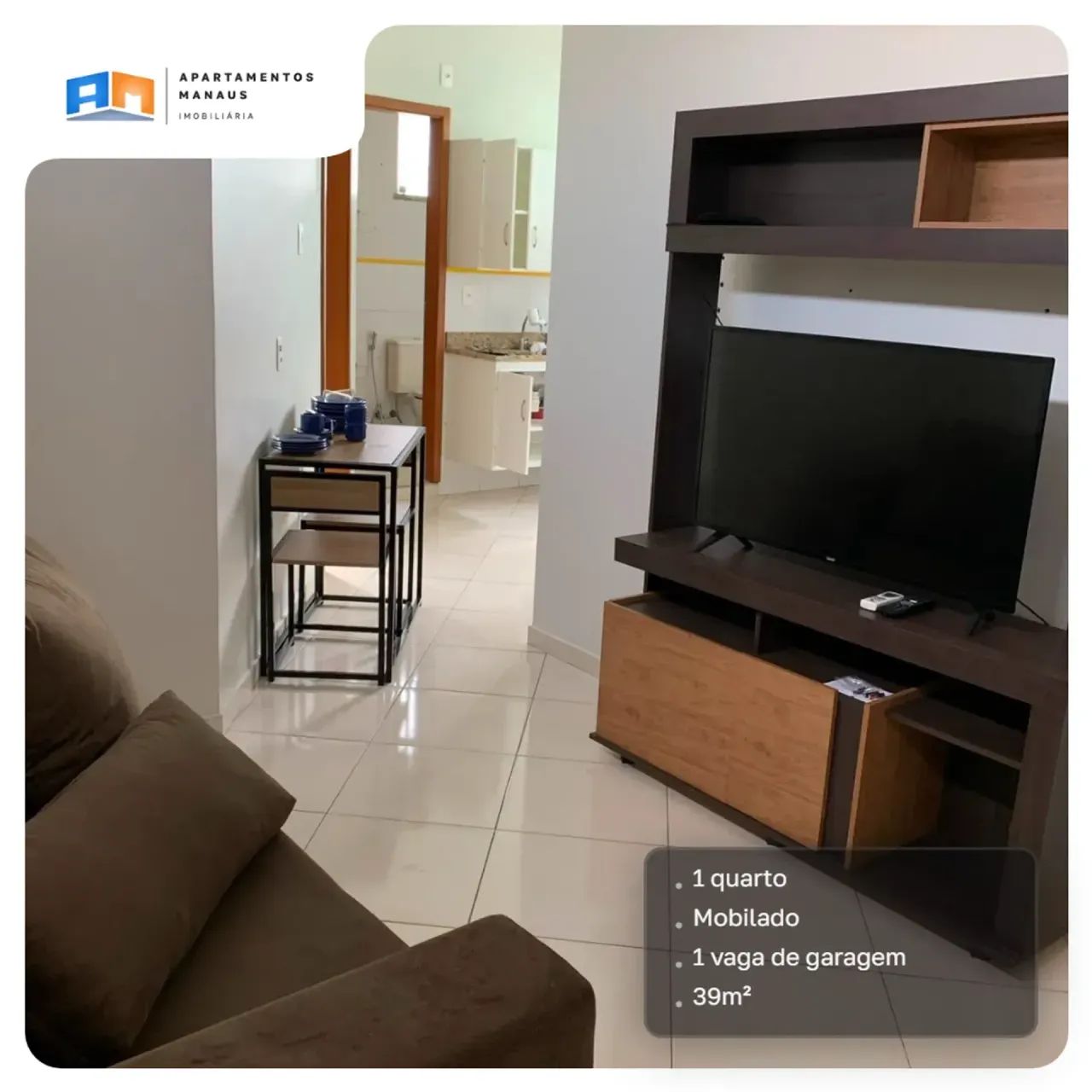 Apto Centro de 1 Quarto e mobiliado - Foto 2
