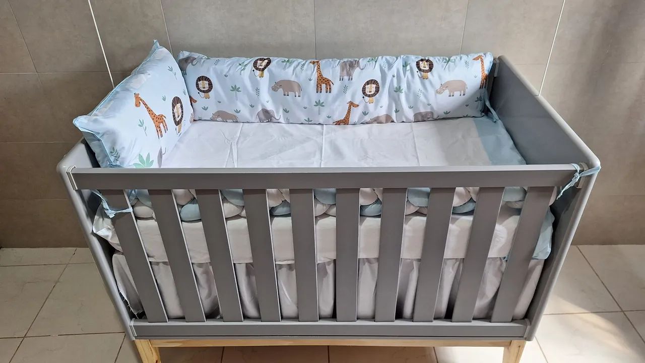 Berço Americano Cinza 2x1 (Mini Cama) - Foto 6