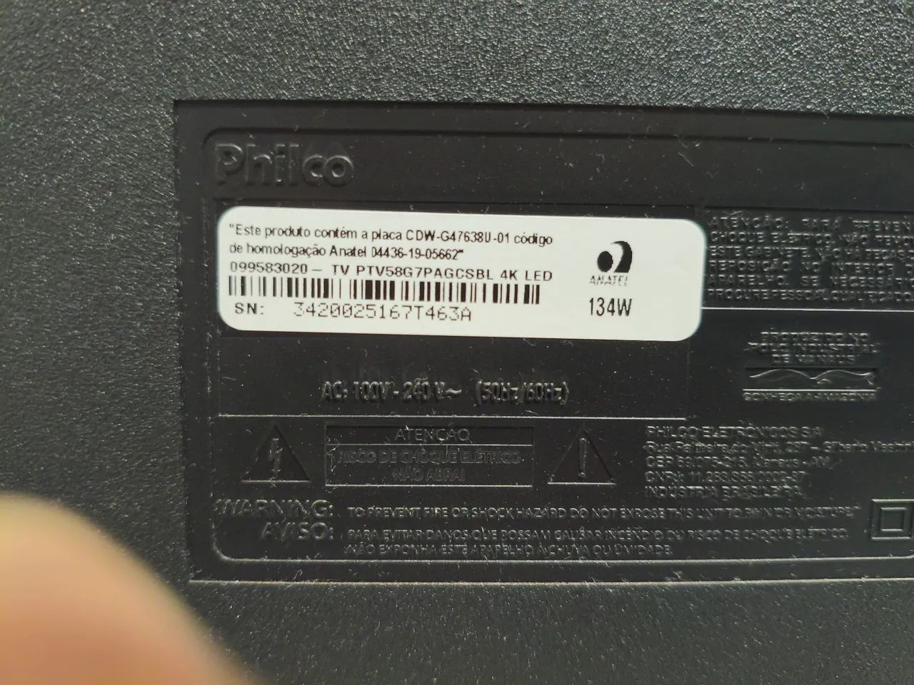 Tv PHILCO Led 4k Smart 58 polegadas p/ retirada de peças (tela quebrada) - Foto 3