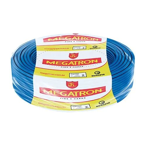 Fio cabo Flexivel de 1,00mm² azul Rolo com 100 metros Marca Megatron