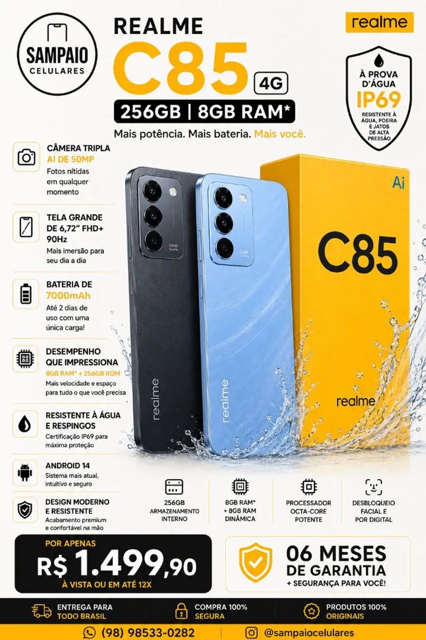 REALME C85 OFERTAS, GARANTIA!