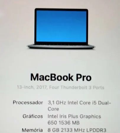 Mac Book 8g i5 2017 Bateria Ok