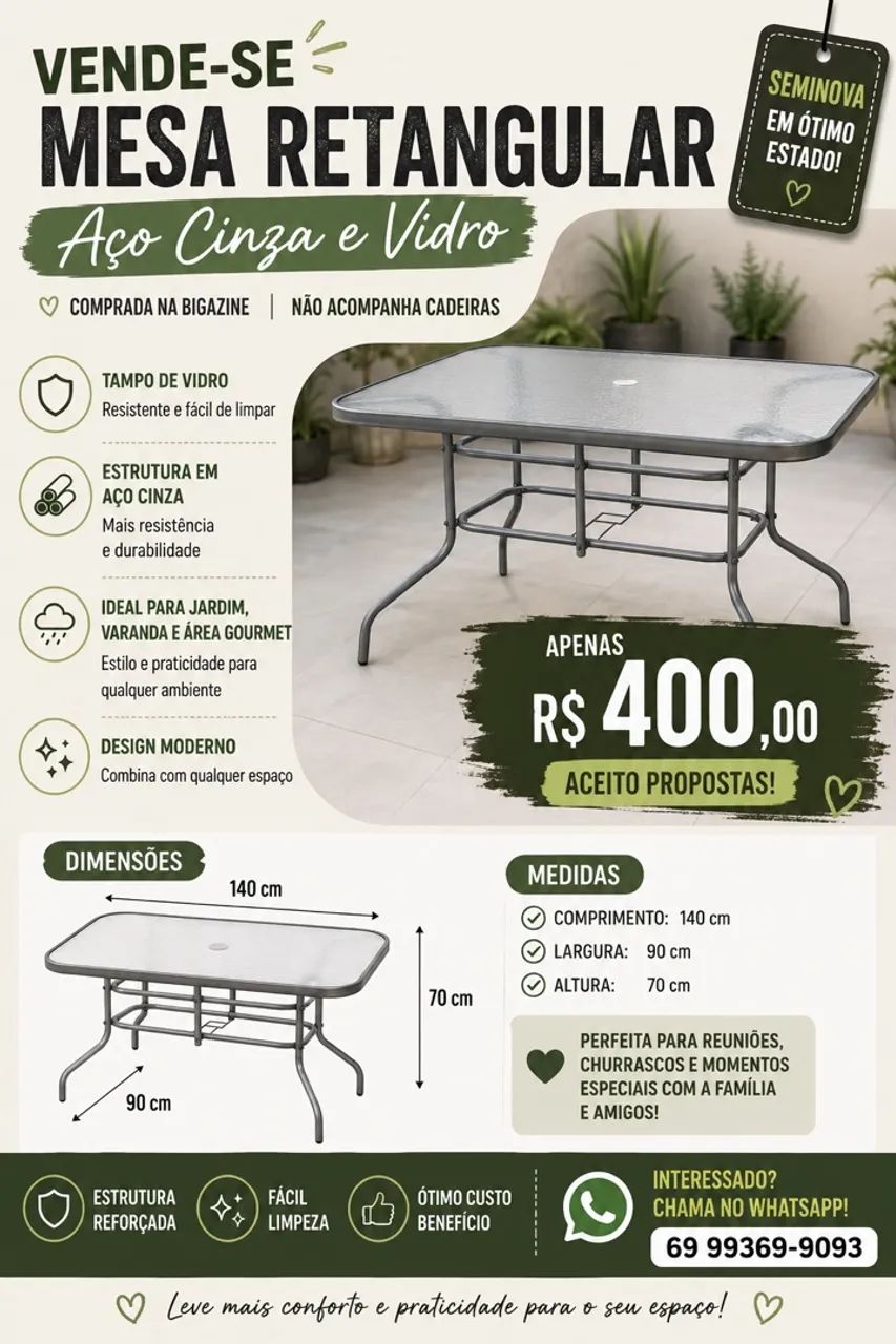 Mesa sem cadeiras