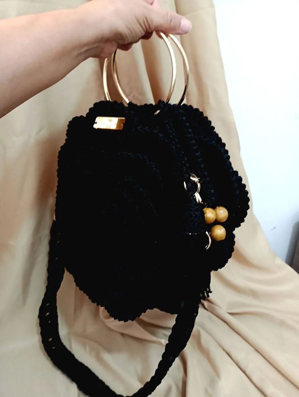 Bolsa de crochê mega rosa luxo - Foto 3