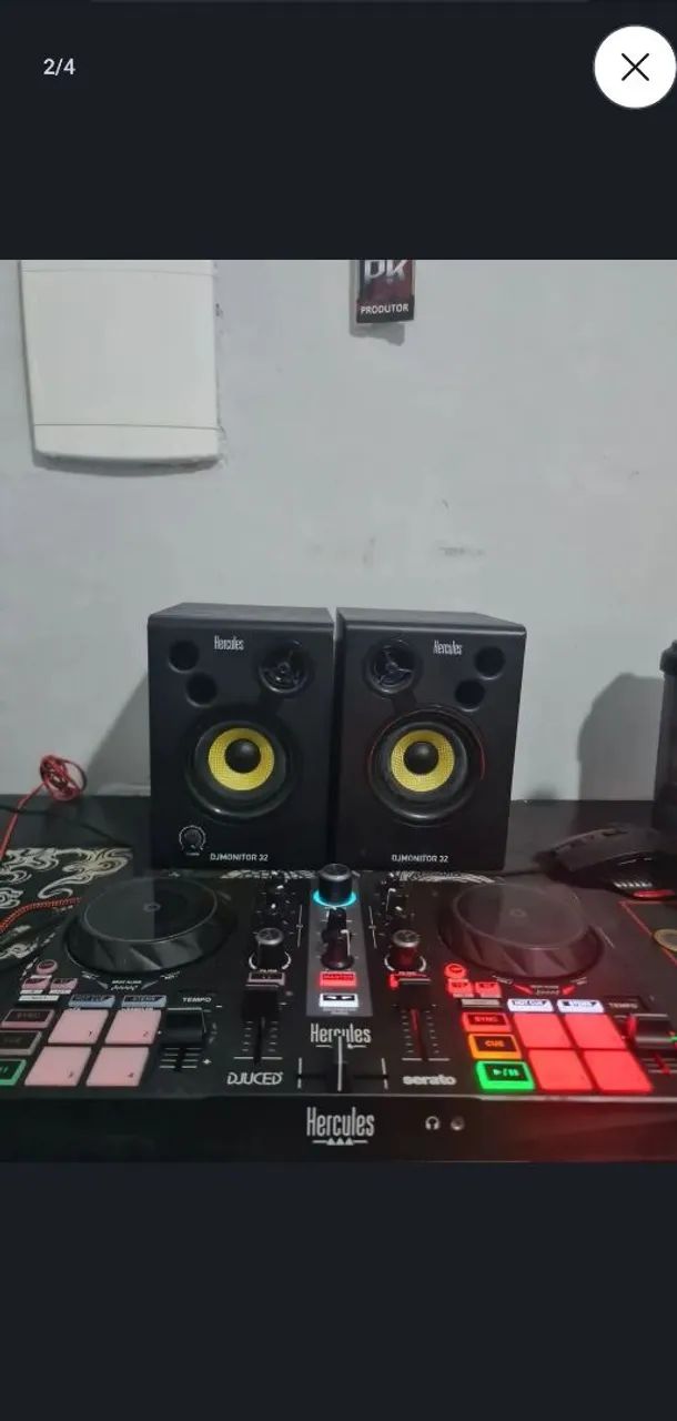 Kit Controladora Hercules Impulse 200 e Hercules DJMonitor 32 - Foto 2
