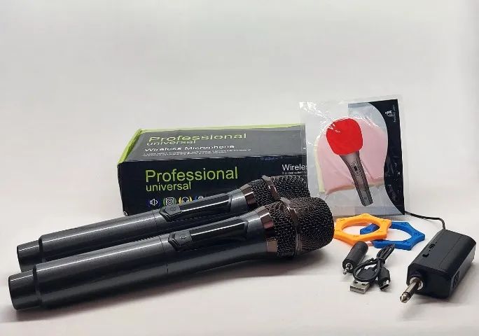 Microfone Sem Fio Duplo Recarregável USB-C Profissional