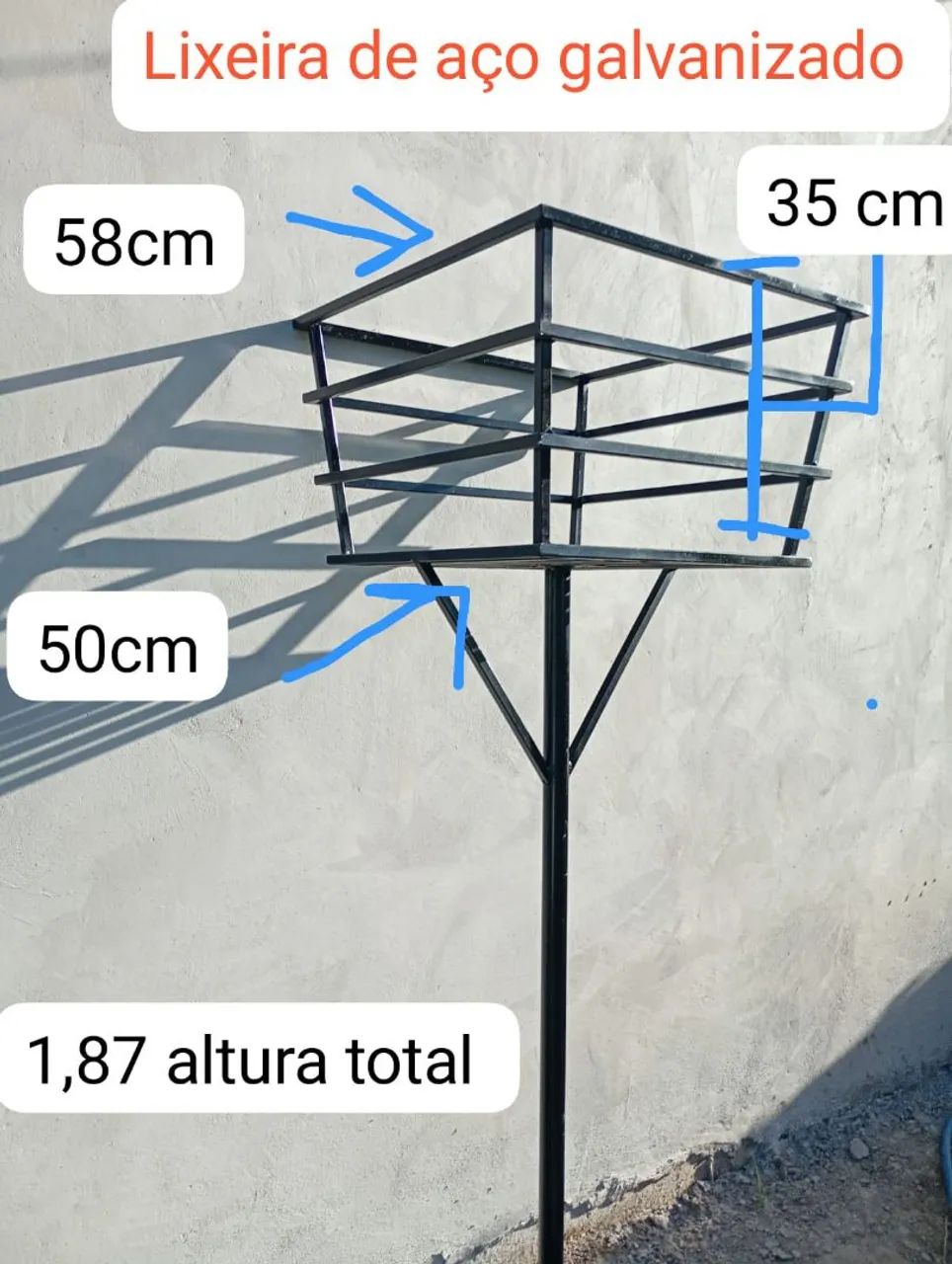 Lixeira de aço galvanizado 
