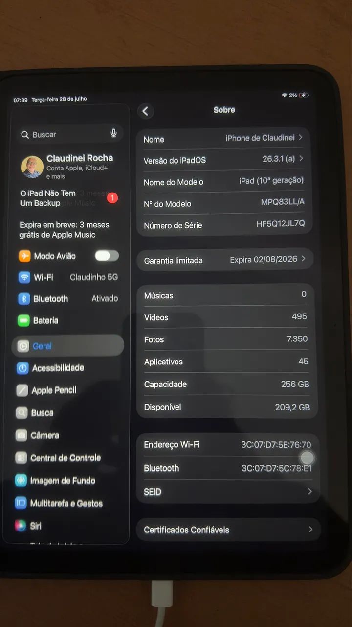 Vendo iPAD 10° geração  256 GB  - Foto 4
