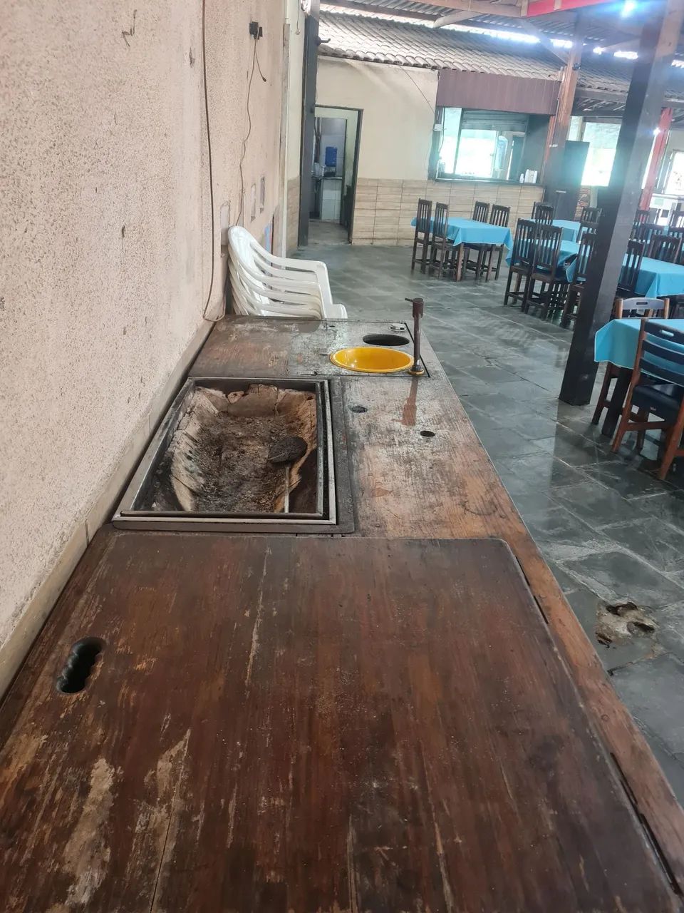 Carinho de churrasco rústico com churrasqueira de inox - Foto 2