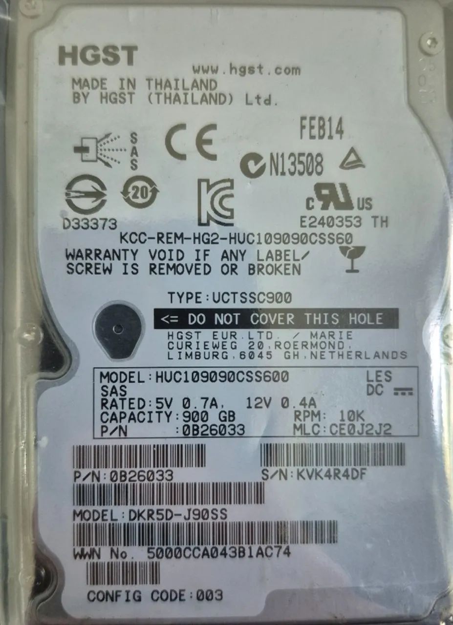 HD 900GB  SAS 10k 2.5