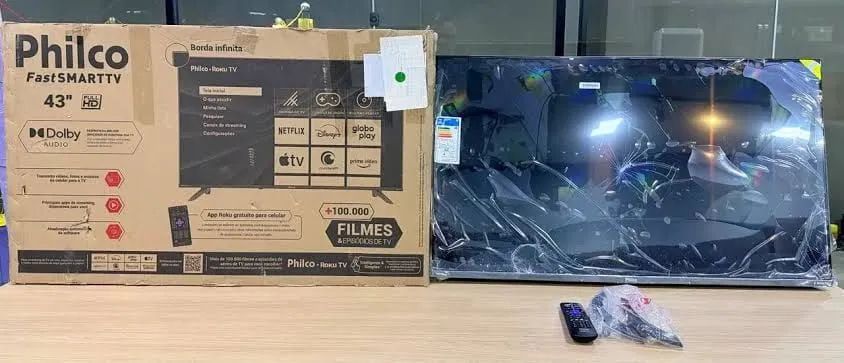 Tv nova na caixa 
