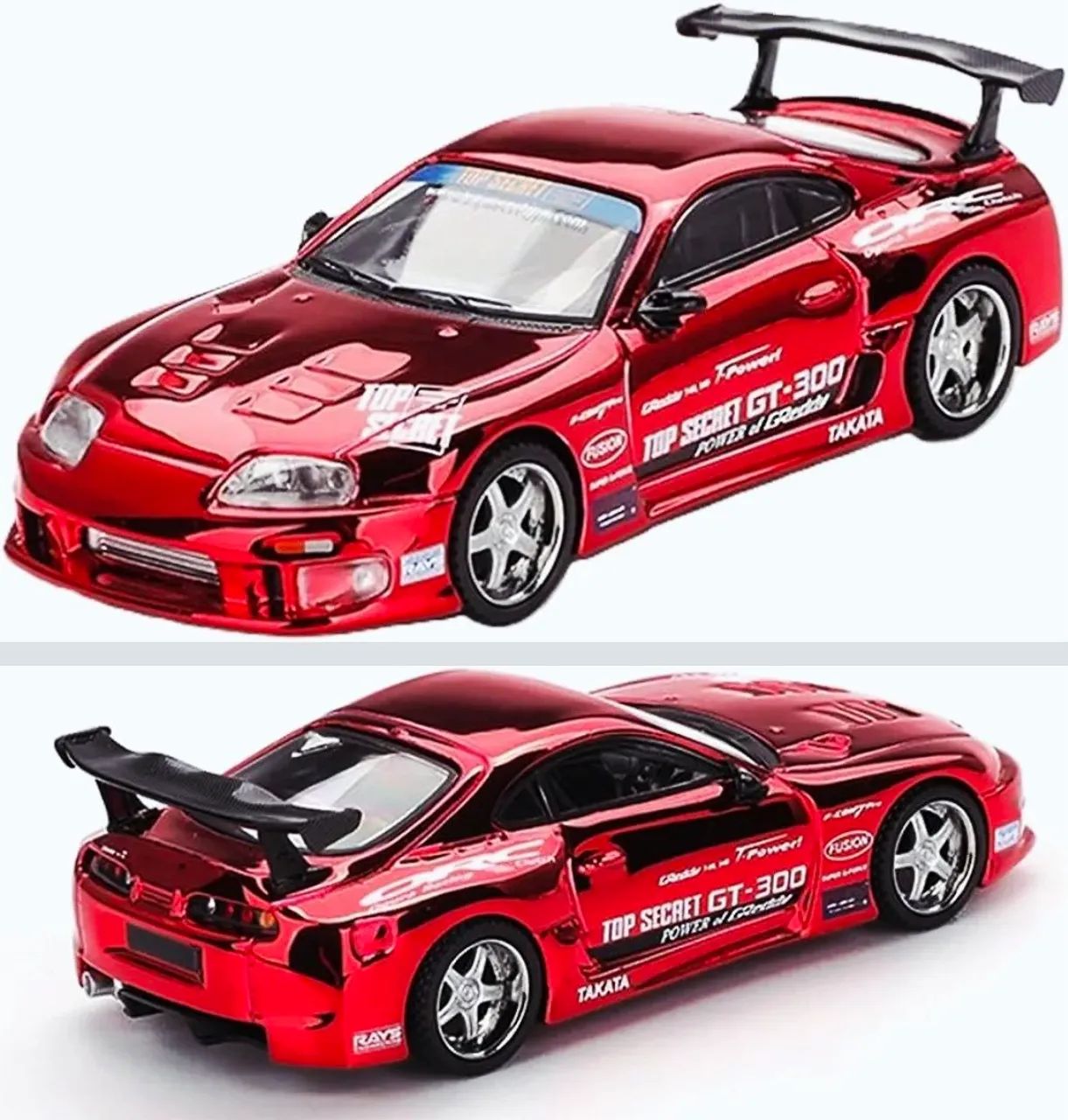 MINI GT Toyota Supra GT-300 Top Secret RED CHROME - Hobbies e