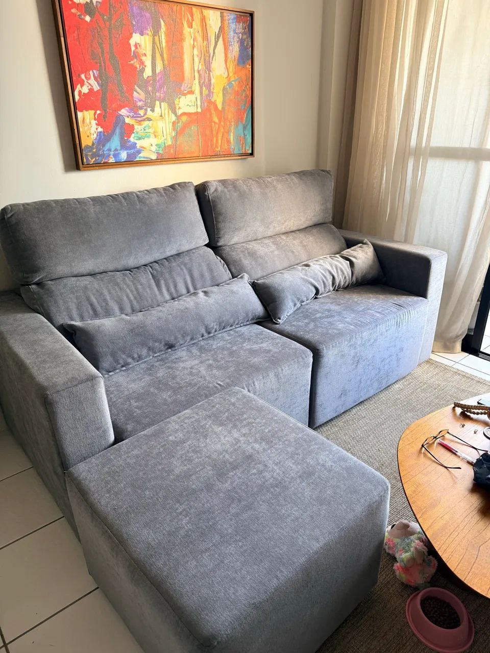 Sofá cristal liso 2,00 cinza 