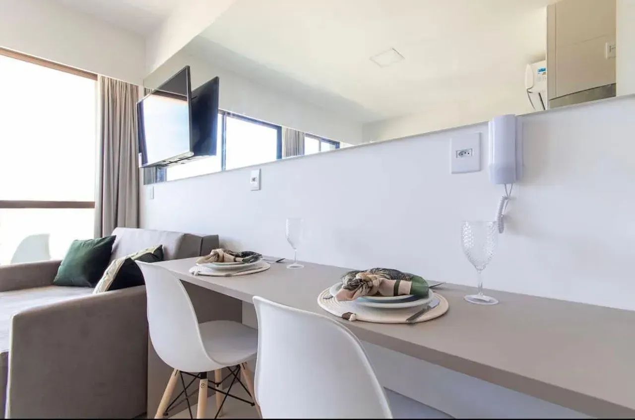 MURO ALTO - Flat mobiliado com 28 m² 1 suíte, lazer com piscina - Foto 3