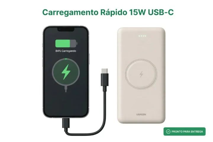 Power Bank 5000MAH Ugreen Branco - Foto 2