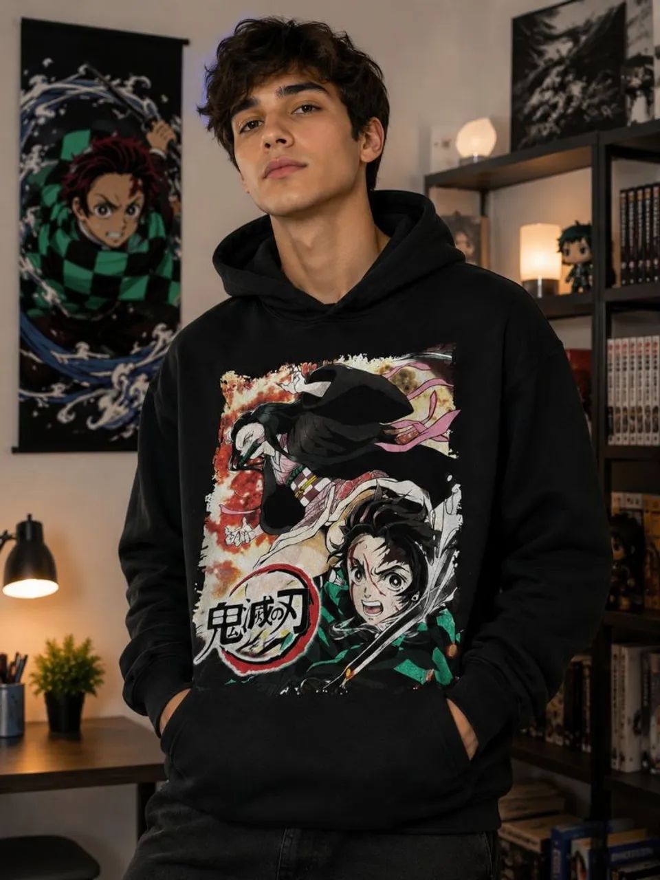 Moletom preto Demon Slayer Kimetsu no Yaiba - Foto 5