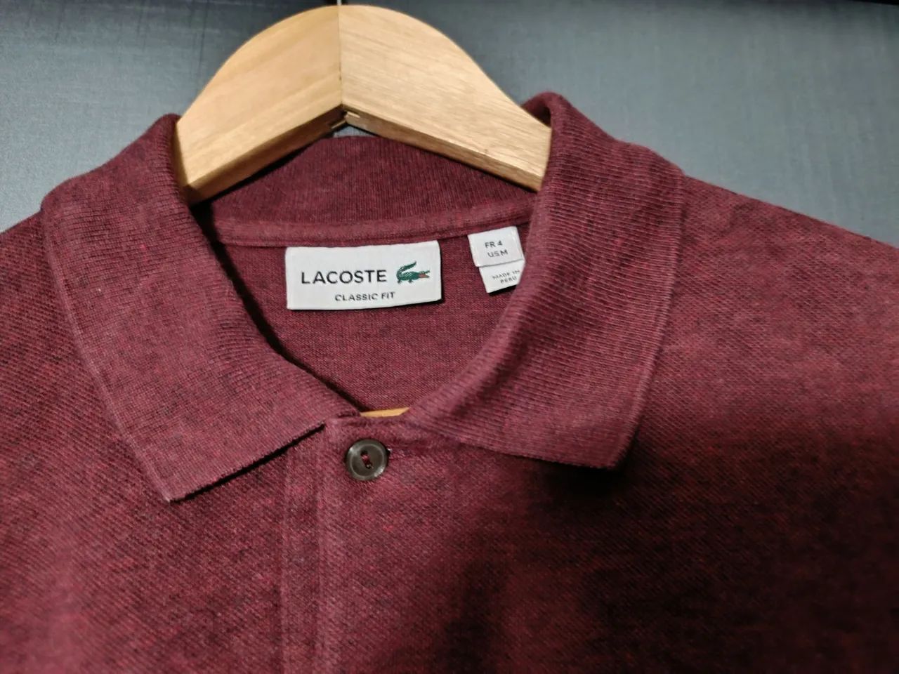 Polo Lacoste classic fit vinho - M - Foto 3