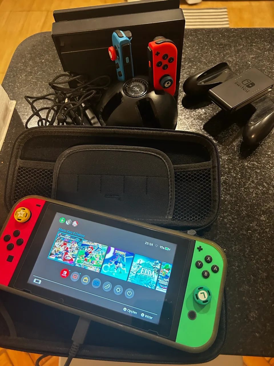 Nintendo Switch V2 Cinza + Jogo L.A. Noire + Case Zelda - Consoles