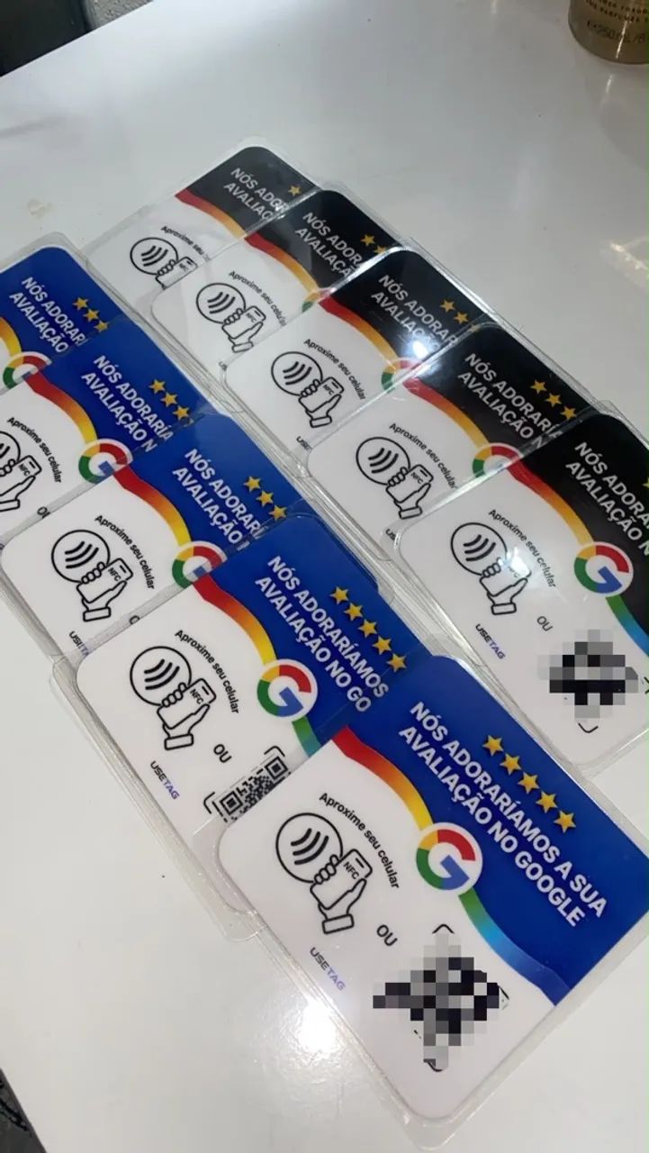 Placa de Avaliação Google NFC + QR Code