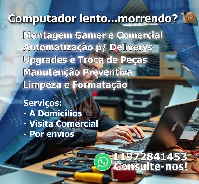 PC ou Note lento? - Upgrades | Peças | Instalações 