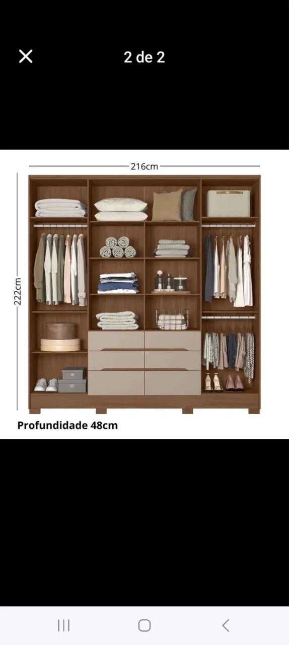 Guarda roupa 6 portas e 4 gavetas com espelho!!