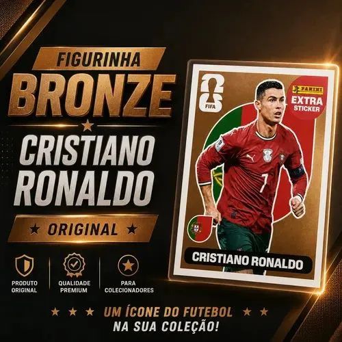 Figurinha da Copa 2026 - Cristiano Ronaldo Extra Sticker Bronze - Foto 2