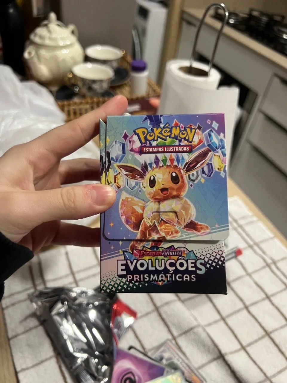 Combo de Pacotes de Booster Evoluções Prismáticas Pokémon Tcg - Foto 5