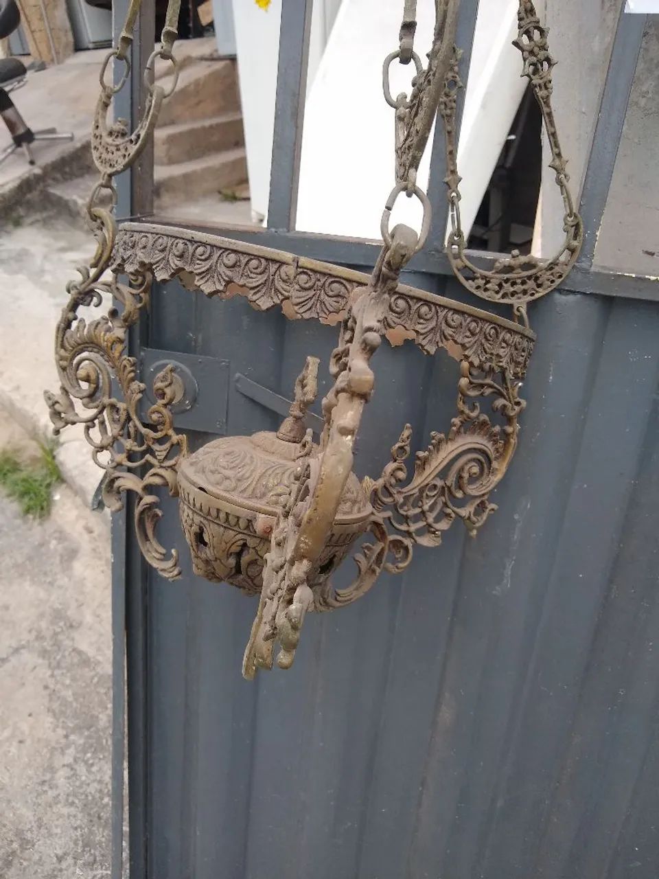 Lustre Bronze Maciço Antigus  - Foto 3