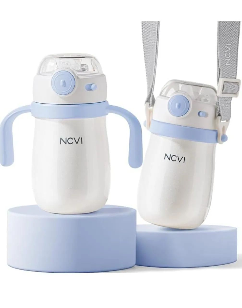 Copo com canudo NCVI em aço inoxidável à prova de derramamento com alça 