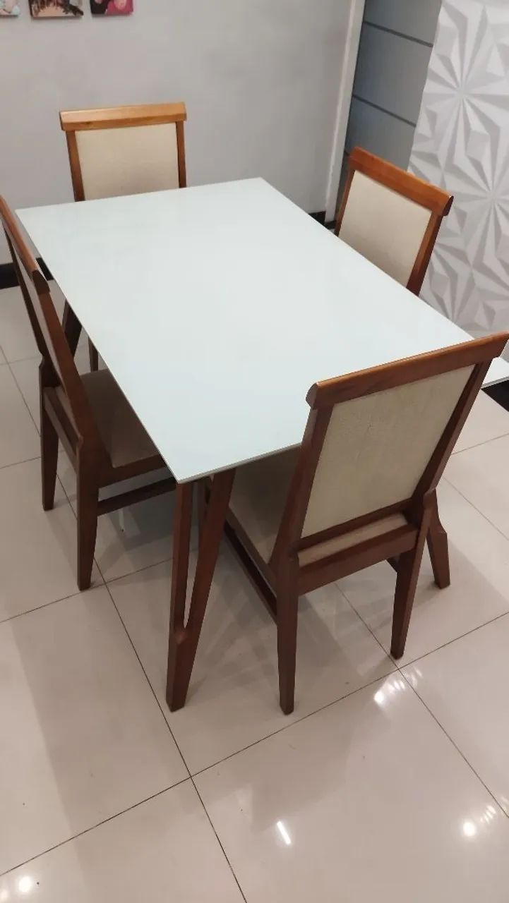 Mesa de Jantar 120x80cm + 4 Cadeiras (ATLÂNTIDA MÓVEIS) - Foto 3