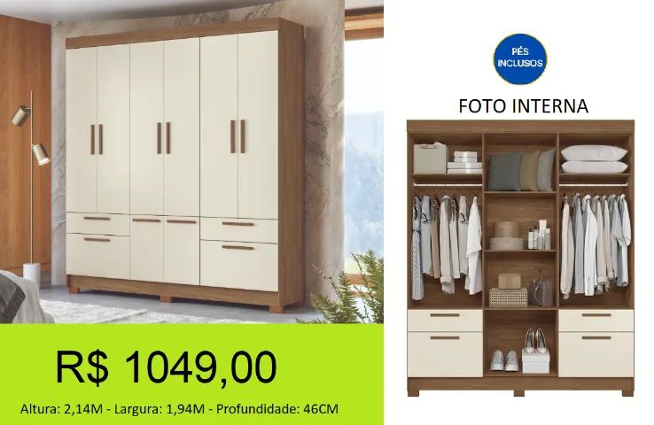 Roupeiro a pronta entrega - parcelamos sem juros  - Foto 3