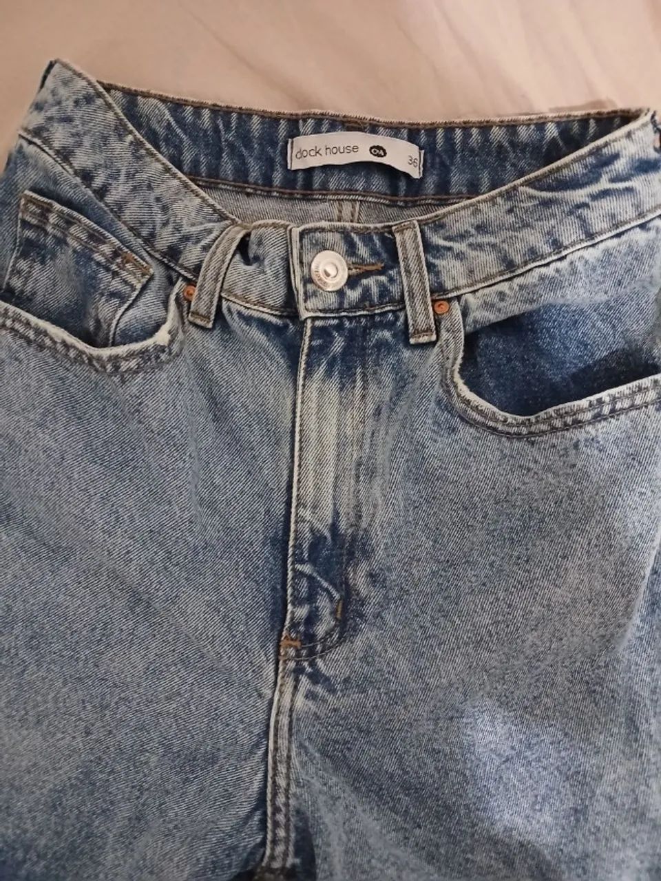 short jeans long cintura super alta azul - Foto 4