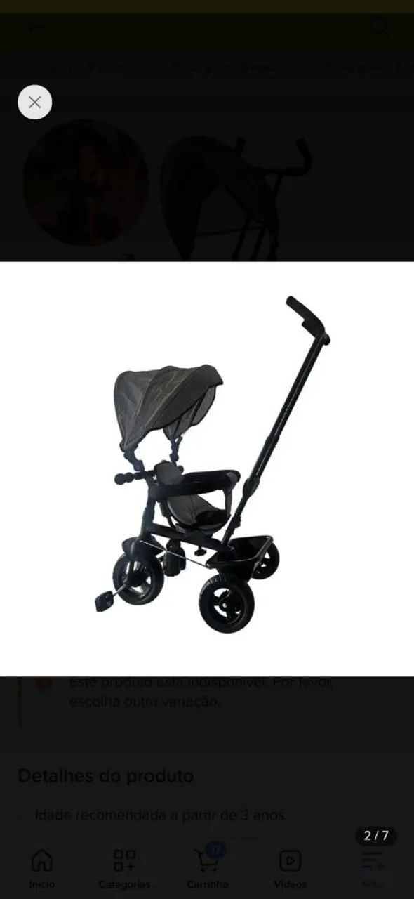 Carrinho (triciclo) para bebê  - Foto 3