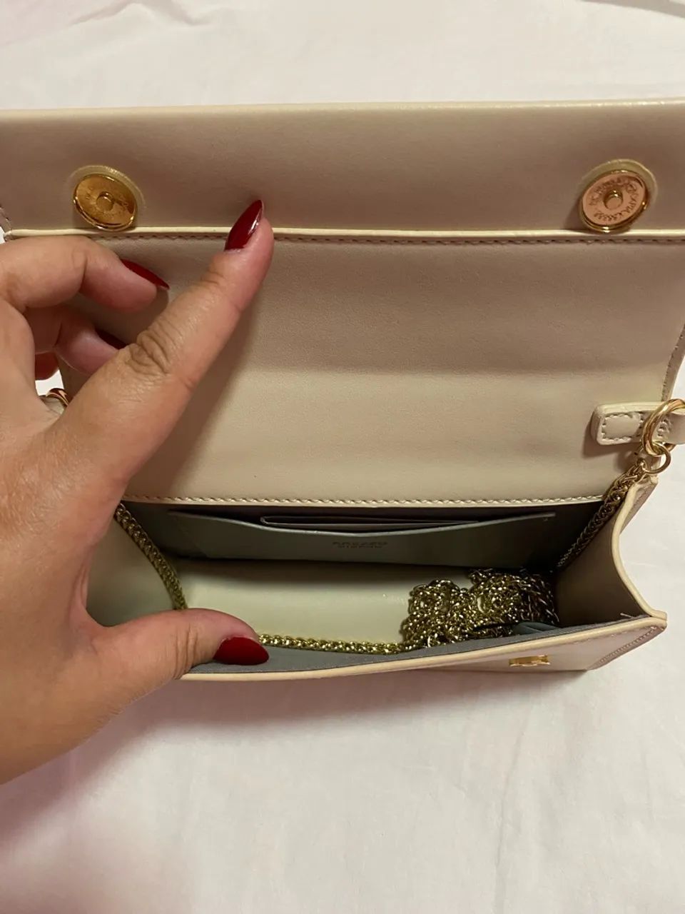 bolsa arezzo off-white em couro - Foto 2
