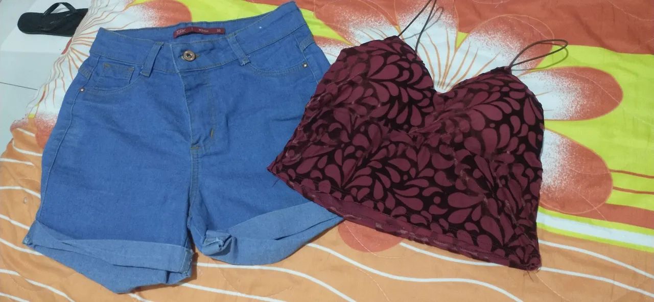 Crooped + Shorts tamanho P/ M - Foto 2