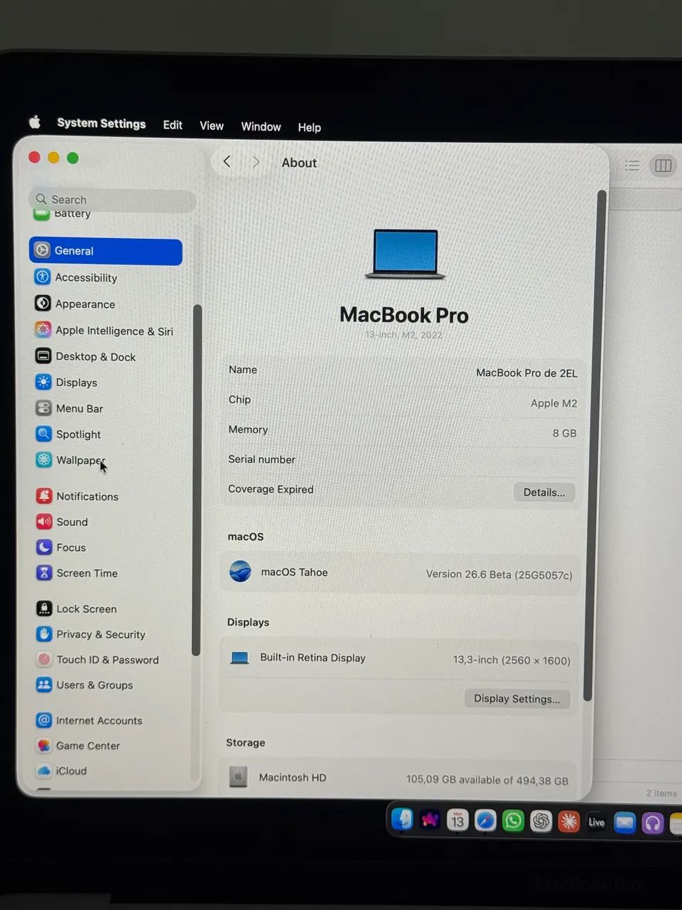 MacBook Pro 13" (2022) ? Chip M2 / 512GB SSD / Touch Bar - Foto 5