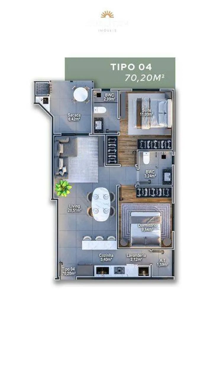 Apartamento com 1 Suíte + 1 quarto no Edifício Urban Life Home by Sedrez - Foto 3
