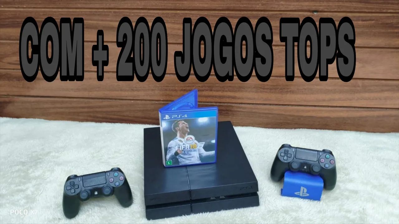 PS4 + 200 jogos tops 