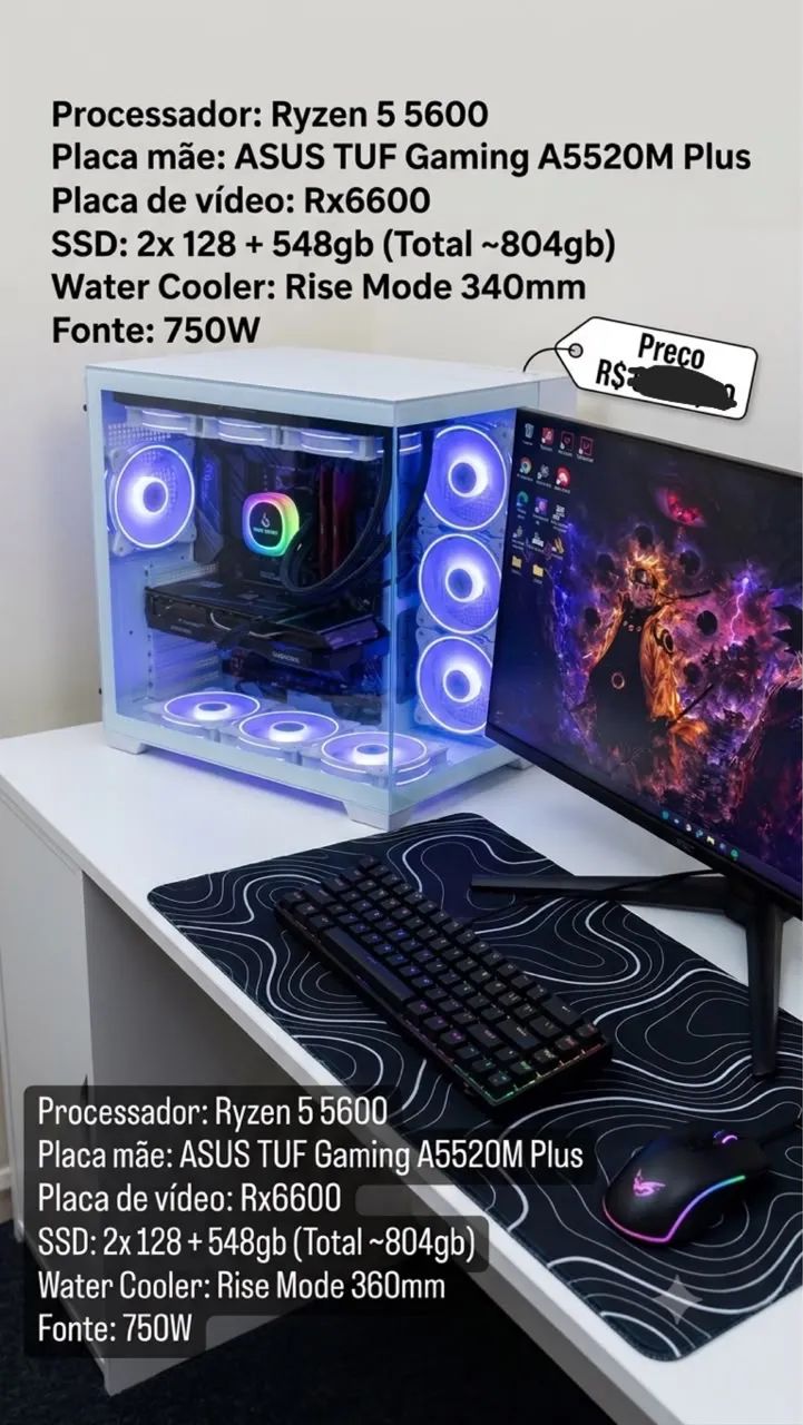 Pc Gamer Ryzen 5 5600 + RX 6600