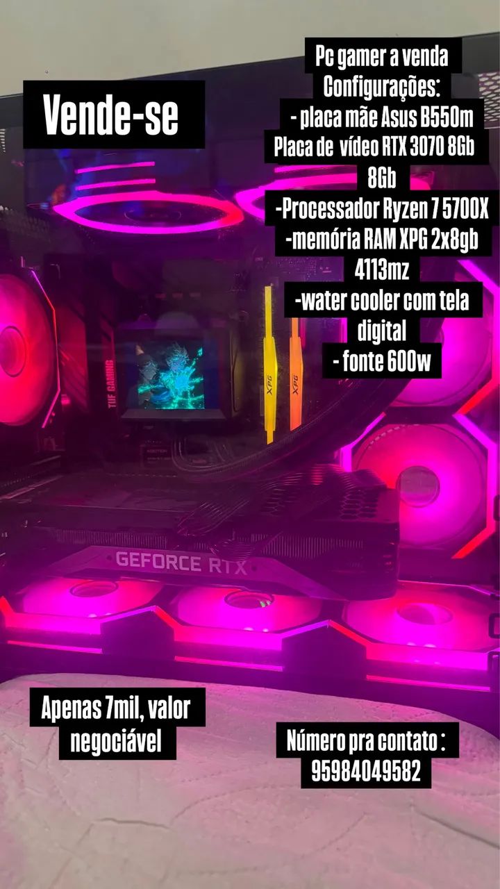 Vende-se computador gamer de alta performance 