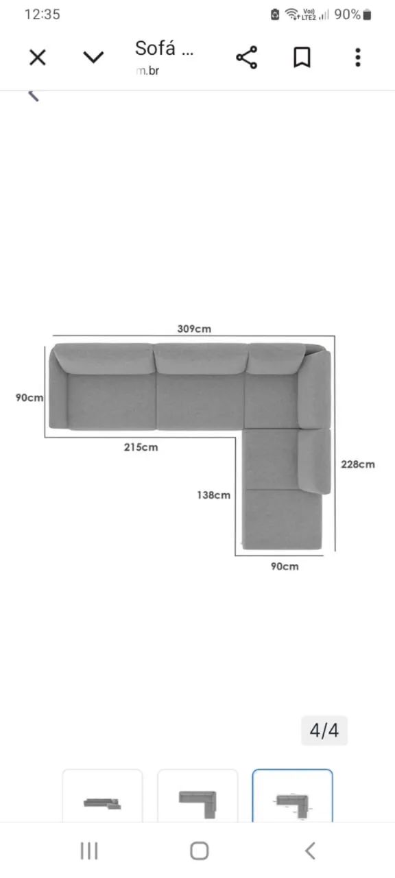 Sofá de canto com divã 5 lugares  - Foto 2