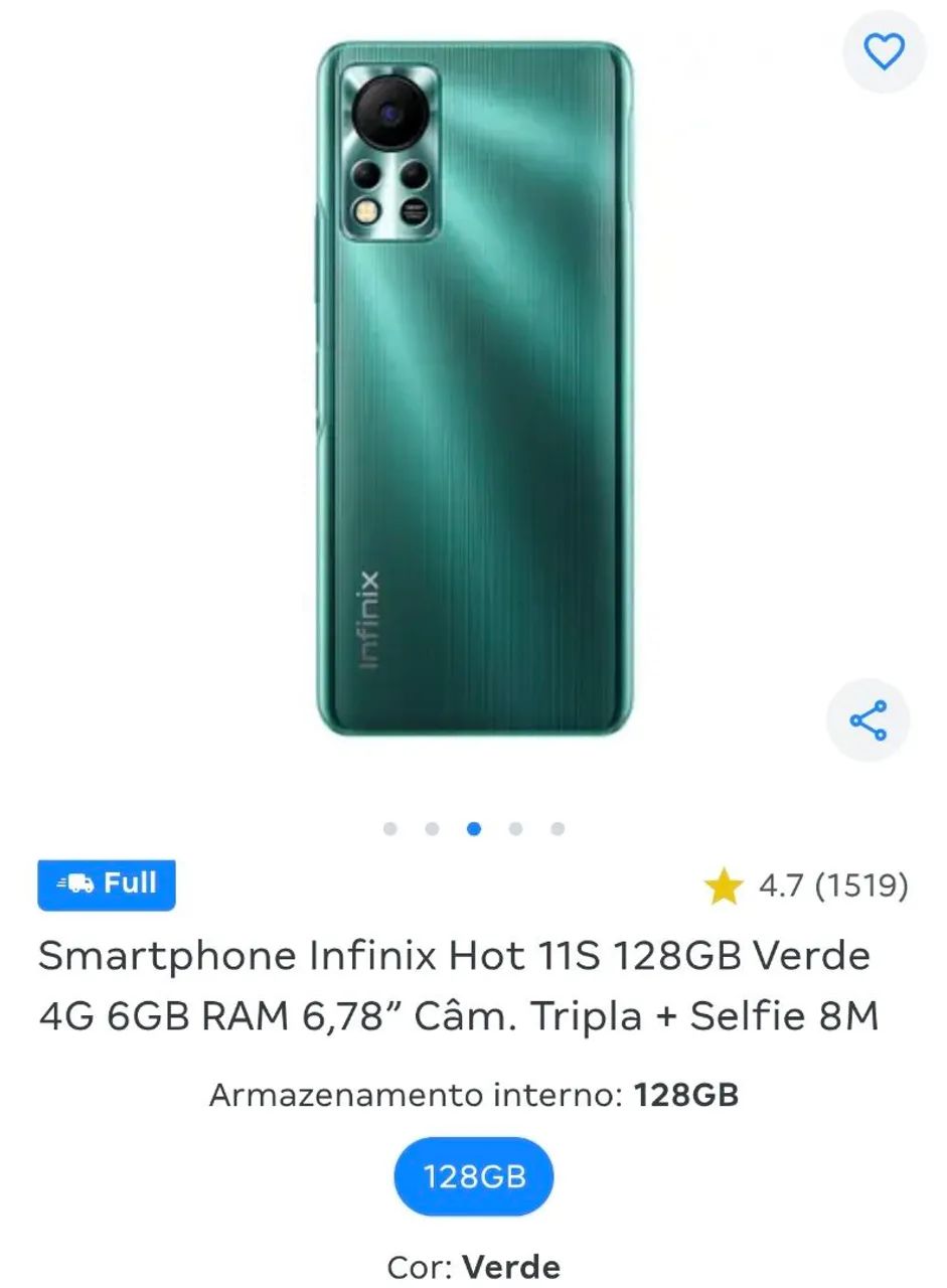 Smartphone infinix hot 11s 128gb novo com NFC  - Foto 5