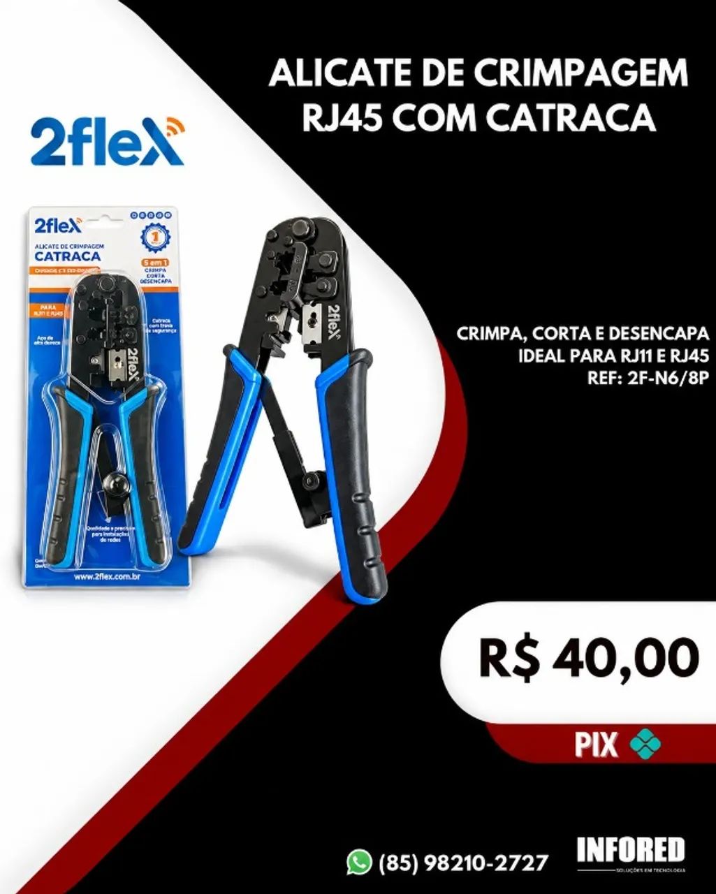 Alicates de Crimpagem RJ45 - Foto 3
