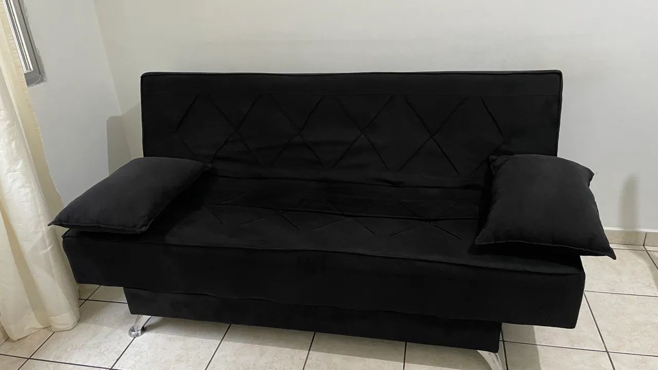 SOFÁ RECLINÁVEL (CAMA) PRETO